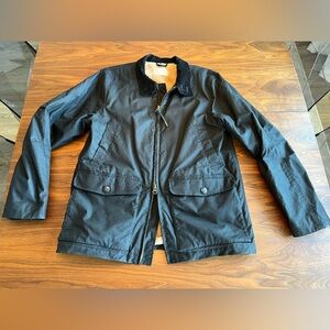 Billy Reid black waxed cotton field hunting jacket